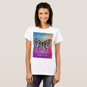 Elegant vlinderontwerp met verbluffende zonsonderg t-shirt (Voorkant volledig)