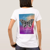 Elegant vlinderontwerp met verbluffende zonsonderg t-shirt (Achterkant)