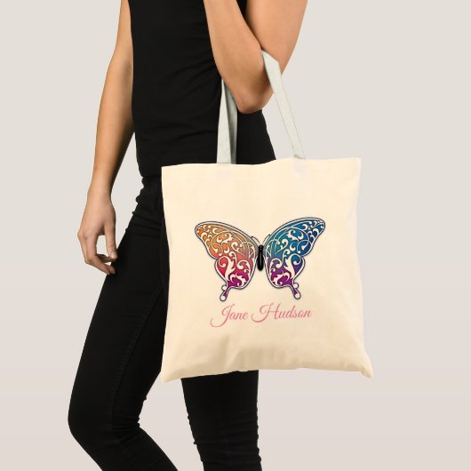 Elegant Vlinderontwerp Tote Bag (Voorkant (product))