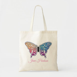 Elegant vlinderontwerp tote bag