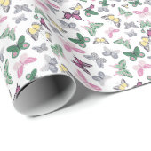 Elegant vlinderpatroonverlooppapier cadeaupapier (Rol Hoek)