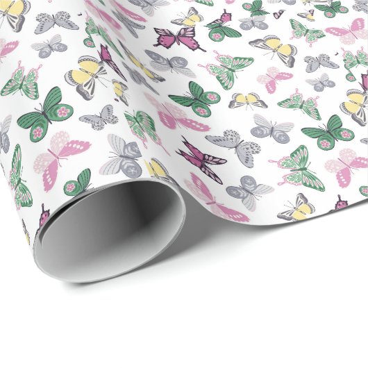 Elegant vlinderpatroonverlooppapier cadeaupapier (Rol Hoek)