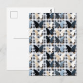 Elegant vlinderrasterpatroon briefkaart (Voorkant / Achterkant)