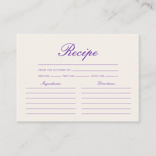 Elegant Vlinders Recept Vrijgezellenfeest Informatiekaartje (Voorkant)