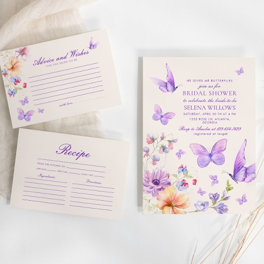 Elegant Vlinders Recept Vrijgezellenfeest Informatiekaartje