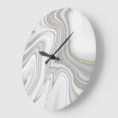 Elegant vloeibaar goud glitter marmer patroon grote klok (Hoek)