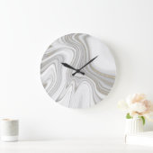 Elegant vloeibaar goud glitter marmer patroon grote klok (Huis)