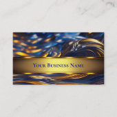 Elegant vloeibaar goud Royal Blue Abstract Swirl Visitekaartje (Voorkant)