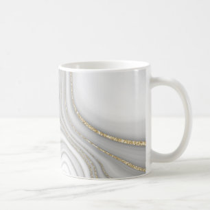Elegant vloeibaar goudglitterpatroon koffiemok