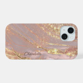 Elegant vloeibaar marmer iPhone 15 case (Achterkant horizontaal)