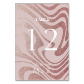 Elegant vloeibaar Roos Gold Wedding Kaart (Voorkant)