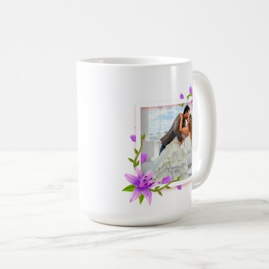 Elegant voeg je eigen fotohuwelijk toe | Klassieke Koffiemok (Voorkant rechts)