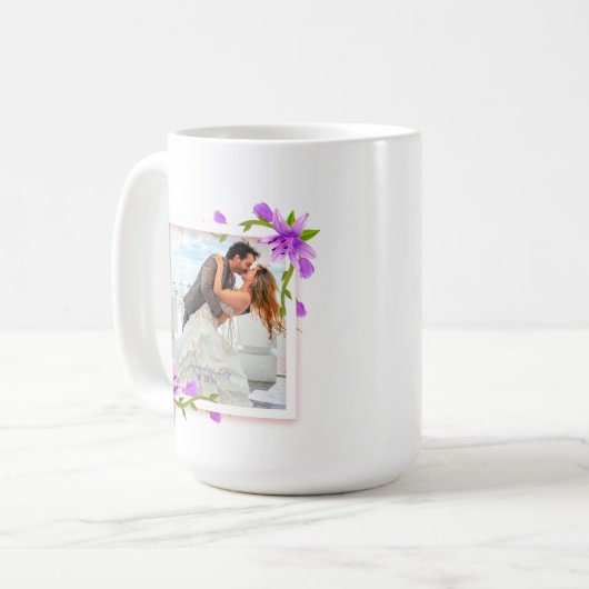 Elegant voeg je eigen fotohuwelijk toe | Klassieke Koffiemok (Voorkant links)