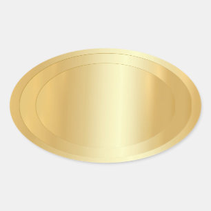 Elegant Voeg Jouw tekst blanco Sjabloon Faux Gold  Ovale Sticker