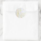 Elegant Voeg uw tekst toe Gouden Marmer Lege Sjabl Ronde Sticker (Tas)