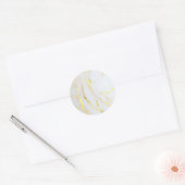 Elegant Voeg uw tekst toe Gouden Marmer Lege Sjabl Ronde Sticker (Envelop)