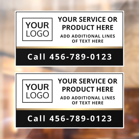 Elegant voegt de zwarte en witte bedrijfsdienst va raamsticker (Vel 2)