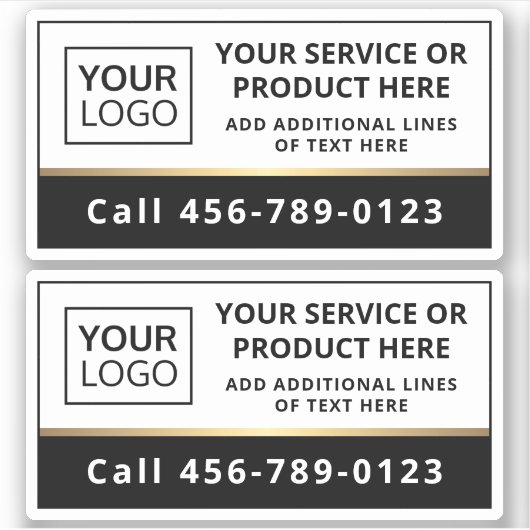 Elegant voegt de zwarte en witte bedrijfsdienst va sticker (Voorkant)