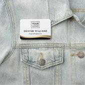 Elegant voegt logo zwarte faux gouden gradiëntgren naamplaatje (In situ)