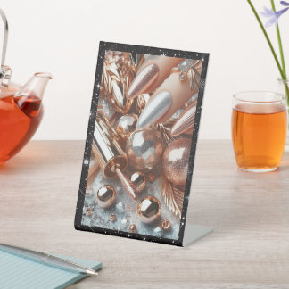 Elegant voetstuk met glamoureuze metalen afwerking reclamebord met voetstuk