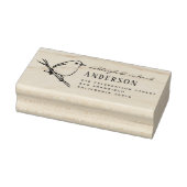 Elegant Vogel Bruiloft Paar Namen Retouradres Rubberstempel (Stempel)