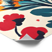 Elegant vogelontwerp in Poolse volkskunststijl Poster (Hoek)