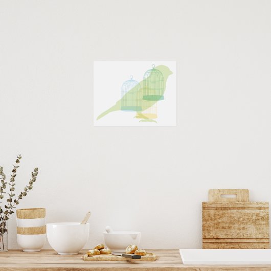 Elegant vogelontwerp poster (Keuken)