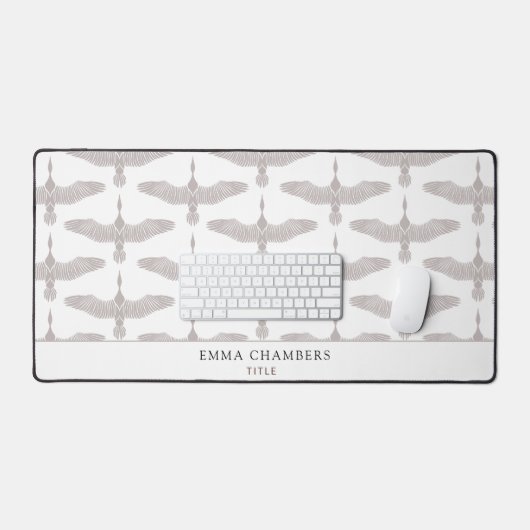 Elegant Vogelpatroon Professioneel Bureaumat (Keyboard & Muis)