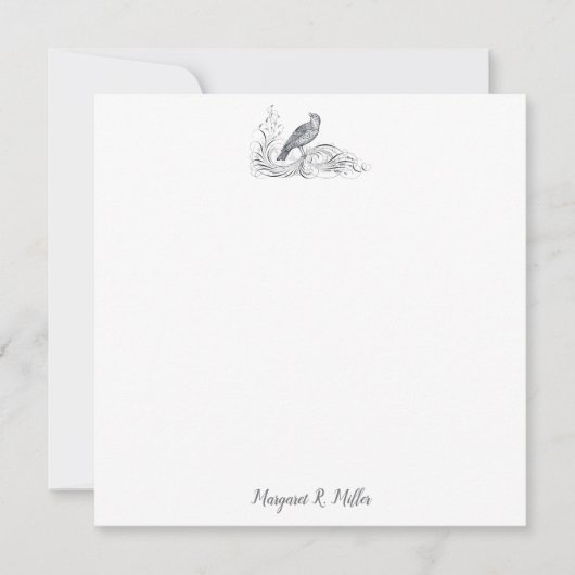 Elegant  vogelpest Natuur Aangepaste flat Notitiekaartje (Voorkant)