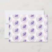 Elegant Voilet/Paars Wedding Waterverf Floral Kaart (Achterkant)