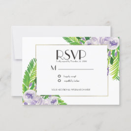 Elegant Voilet/Paars Wedding Waterverf Floral Kaart