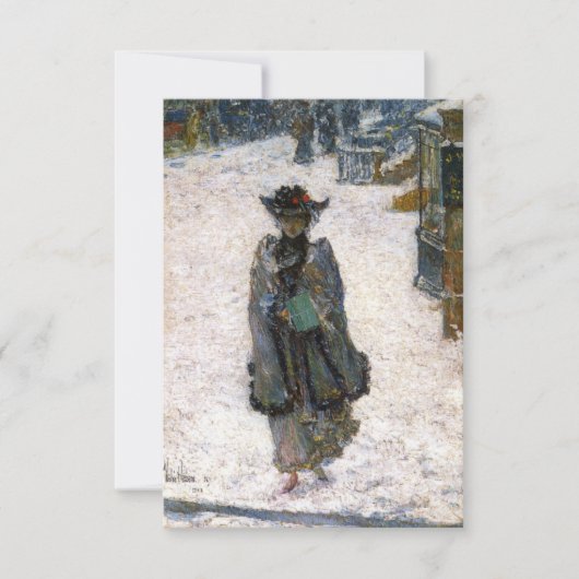 Elegant Voman op kerstochtend (Childe Hassam) Kaart (Voorkant)