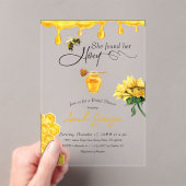Elegant vond ze haar honingbij Vrijgezellenfeest Acryl Uitnodigingen (Insitu (Draagbaar))
