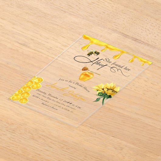 Elegant vond ze haar honingbij Vrijgezellenfeest Acryl Uitnodigingen (Laagn)
