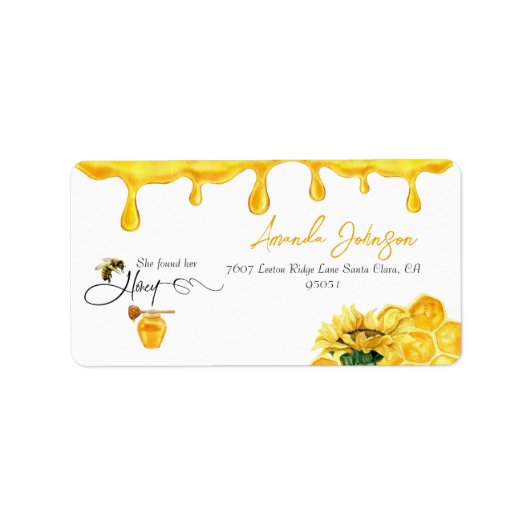 Elegant vond ze haar honingbij Vrijgezellenfeest Etiket (Voorkant)