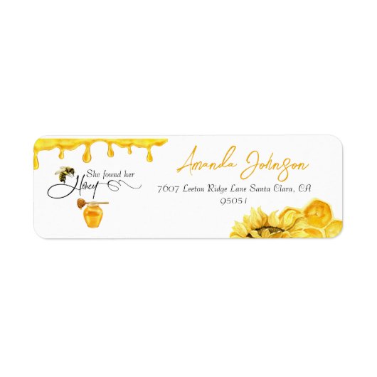 Elegant vond ze haar honingbij Vrijgezellenfeest Etiket (Voorkant)