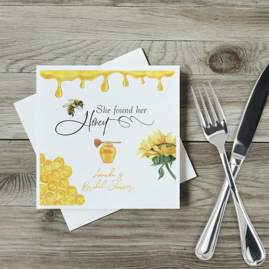 Elegant vond ze haar honingbij Vrijgezellenfeest Servet