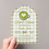 Elegant vond ze haar perfecte matcha Vrijgezellenf Acryl Uitnodigingen (Insitu (Draagbaar))