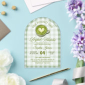 Elegant vond ze haar perfecte matcha Vrijgezellenf Acryl Uitnodigingen (Insitu (Huwelijk))