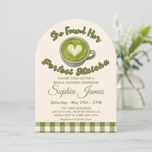 Elegant vond ze haar perfecte matcha Vrijgezellenf Kaart (Staand voorkant)