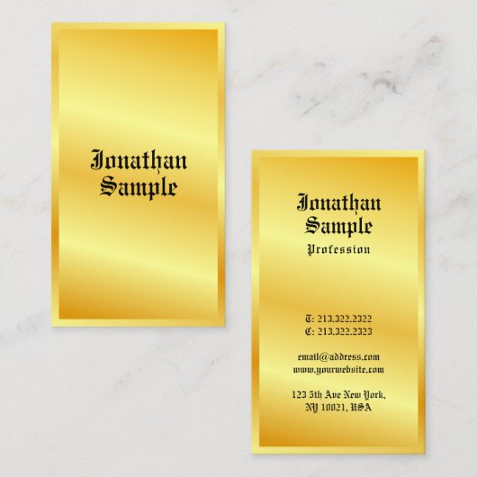 Elegant voor aangepaste Gold look Classic Old Styl Visitekaartje (Voorkant / Achterkant)