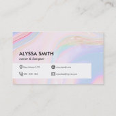 Elegant voor aangepaste scriptnaam Holographic Wat Visitekaartje (Achterkant)