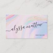 Elegant voor aangepaste scriptnaam Holographic Wat Visitekaartje (Voorkant)