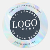 Elegant voor aangepaste zakelijke Logo holografisc Ronde Sticker (Voorkant)