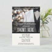 Elegant voor alle doeleinden | White Tuxedo uitnod Kaart (Staand voorkant)