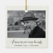 Elegant voor altijd in ons hart gedenkteken keramisch ornament (Achterkant)