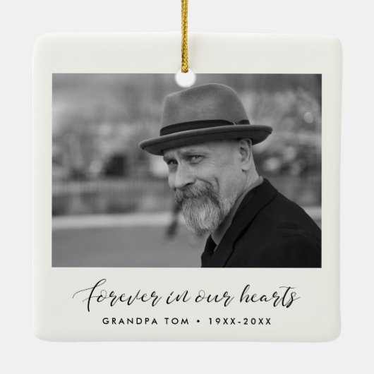Elegant voor altijd in ons hart gedenkteken keramisch ornament (Achterkant)