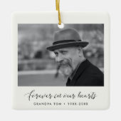 Elegant voor altijd in ons hart gedenkteken keramisch ornament (Voorkant)