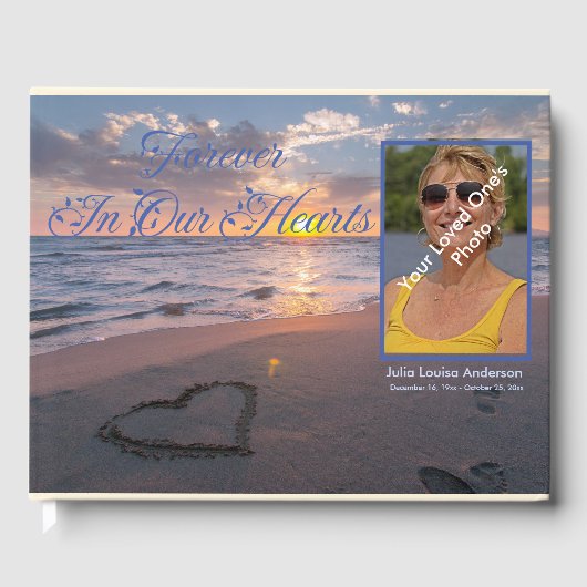 Elegant voor altijd in onze harten Beach Sunset Fo Gastenboek (Voorkant)