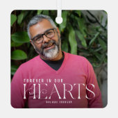 Elegant voor altijd in onze harten Foto Keepsake Metalen Ornament (Achterkant)